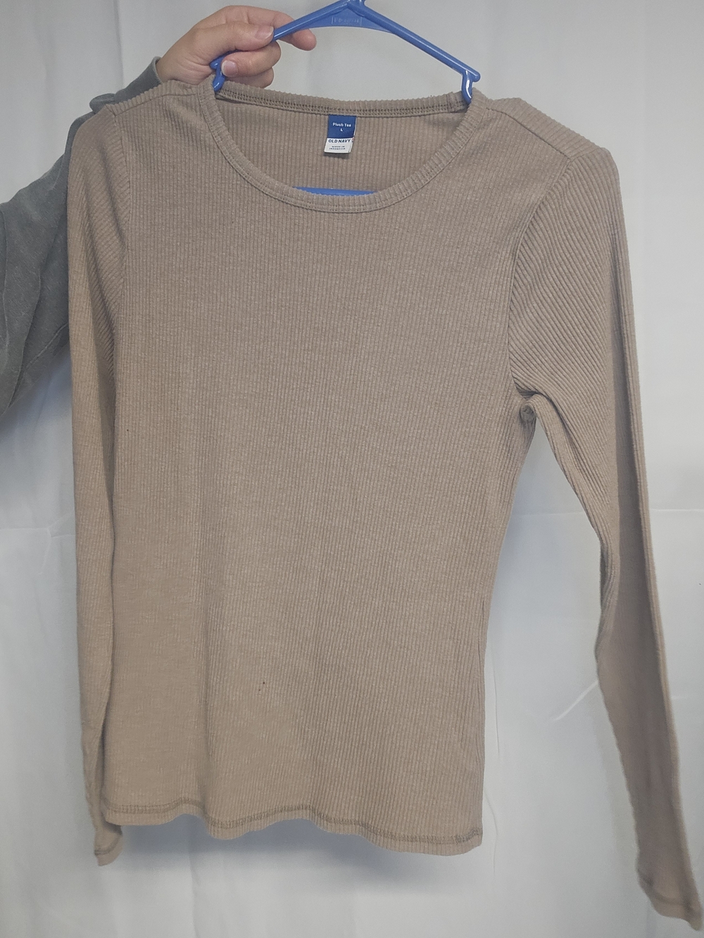 Old Navy Ribbed Long-Sleeve Top - Taupe
